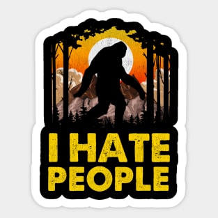 Cute & Funny I Hate People Bigfoot Pun Nature Sticker